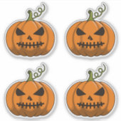 4PCカボチャのステッカー – Halloween Jack-o'-Lantern シール (正面)