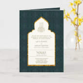 4PGニカワリマ招待状金ゴールドイスラーム華美 カード (黄色い花)