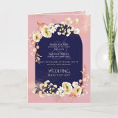 4pgネイビーダスティバラフローラ結婚のInviteProgram C カード (正面)