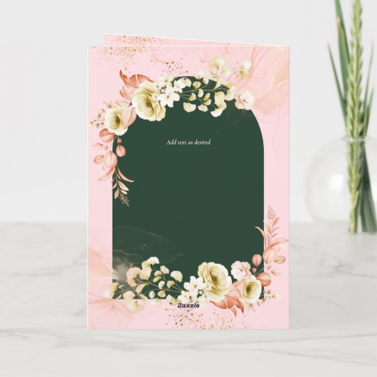 4pgヒスパニックフローラ結婚式 プログラムバイリンガルシック カード (裏面)