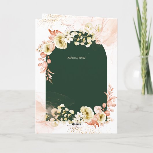 4pgヒスパニックフローラ結婚式 プログラムバイリンガルシック カード (裏面)