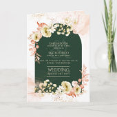 4pgヒスパニックフローラ結婚式 プログラムバイリンガルシック カード (正面)