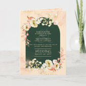 4pgヒスパニックフローラ結婚式 プログラムバイリンガルシック カード (正面)