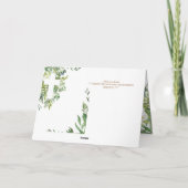 4pgフローラクロスグリーンリーウェディング招待プログラム カード (裏面)