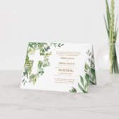 4pgフローラクロスグリーンリーウェディング招待プログラム カード (正面)