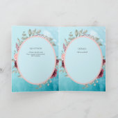 4pg BODAスペインの招待状ティール(緑がかった色)アクアブルーブルゴーニュ カード (内部)