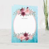 4pg BODAスペインの招待状ティール（緑がかった色）アクアブルーブルゴーニュ カード (裏面)