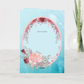 4pg BODAスペインの招待状ティール(緑がかった色)アクアブルーブルゴーニュ カード (裏面)