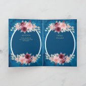 4pg BODAスペインの招待状ティール(緑がかった色)ブルーブルゴーニュ カード (内部)