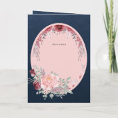 4pg BODAスペインの招待状ネイビーブルーピンクブルゴーニュ カード (裏面)