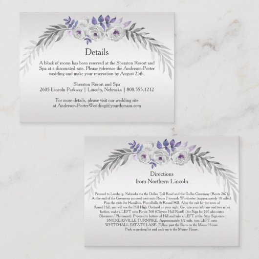 #4Purpleシルバーグレーフローラ詳細エンクロージャカード エンクロージャーカード (正面/裏面)