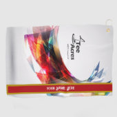 4Tエーカ数々のーカラーゴパーソナライズされたフタオル ゴルフタオル (横)