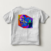 4T グレー 自閉症サメ トドラーTシャツ (裏面)