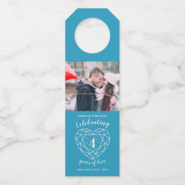 4thの結婚記念写真topaz gemstoneハート ボトルネックタグ