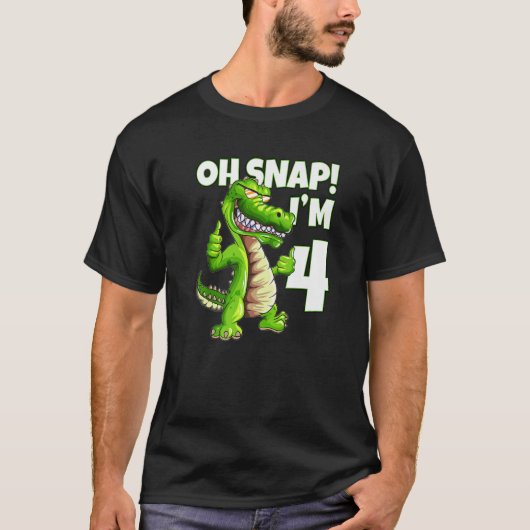 4thバースデークロコディレスアリゲーターフォー誕生日 tシャツ (正面)