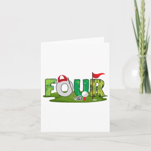 4thバースデーゴルフテーマ4歳オールドキッズスポーツ部 カード (正面)