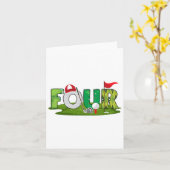 4thバースデーゴルフテーマ4歳オールドキッズスポーツ部 カード (黄色い花)