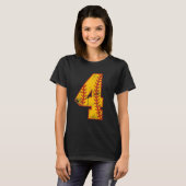 4thバースデーソフトボールBdy 4歳4歳の女の子 Tシャツ (正面フル)