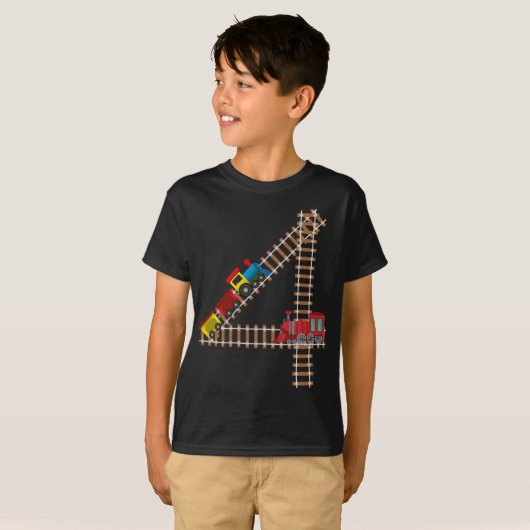 4thバースデートレイン4歳の男の子の子供のギフト tシャツ (正面フル)