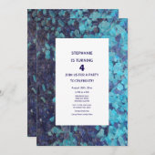 4thバースデーブルージェムストーン瑪瑙カスタム時代 招待状 (正面/裏面)