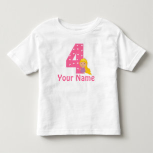 4thバースデープリンセスガールズパーソナライズされたシャツ トドラーTシャツ