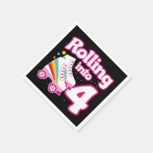 4thバースデーローラースケートで滑る4歳スケート スタンダードカクテルナプキン (角)