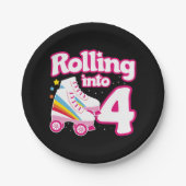 4thバースデーローラースケートで滑る4歳スケート ペーパープレート (正面)