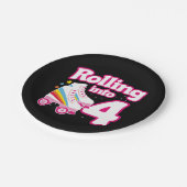 4thバースデーローラースケートで滑る4歳スケート ペーパープレート (アングル)