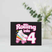 4thバースデーローラースケートで滑る4歳スケート ポストカード (スタンド正面)