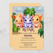 4th誕生日の恐竜パーティーDino Bash 招待状 (正面/裏面)