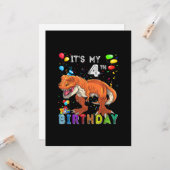 4th誕生日ギフトキッズボーイズDino Tレックス恐竜 カード (正面/裏面インサイチュ)