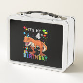 4th誕生日ギフトキッズボーイズDino Tレックス恐竜 メタルランチボックス (裏面)