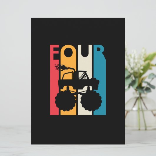 4th誕生日ギフト4ヴィンテージモンスタートラック カード (スタンド正面)