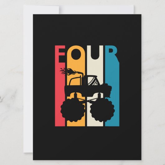 4th誕生日ギフト4ヴィンテージモンスタートラック カード (正面)