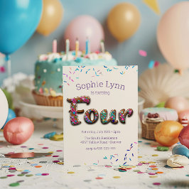4th誕生日クッキー・ケーキ 招待状