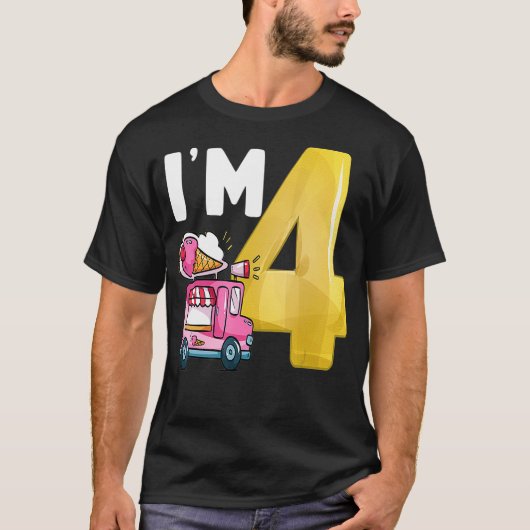 4th誕生日クルーのアイスクリームトラックIm 4 Ice Cream P Tシャツ (正面)