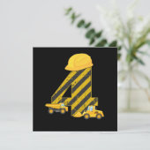 4th誕生日ディガー4年ビルダー掘削機ギフト 招待状 (スタンド正面)