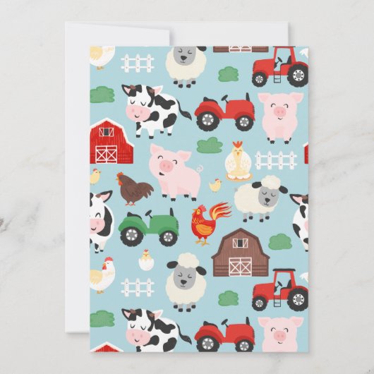 4th誕生日パーティーアニマルファーム誕生日 招待状 (裏面)