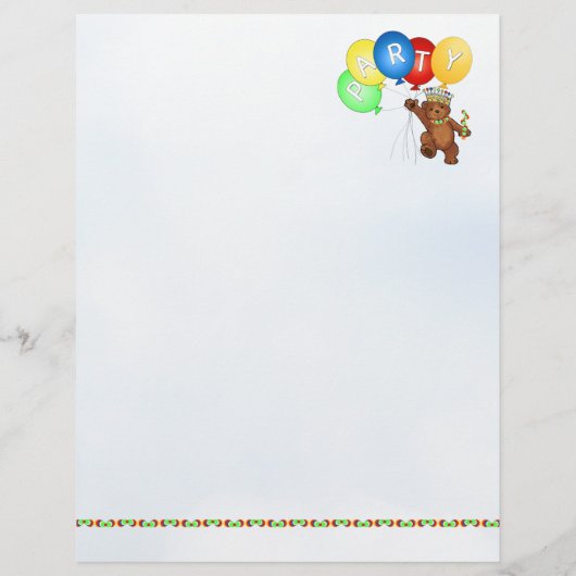 4th誕生日パーティー王室のベアスクラップブック紙2 チラシ (裏面)