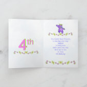 4th誕生日プリンセスベア名前をカスタムする カード (内部)