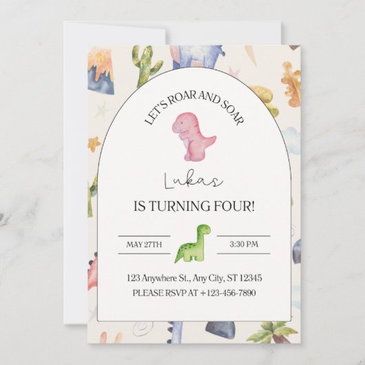 4th誕生日招待状 招待状 (正面)