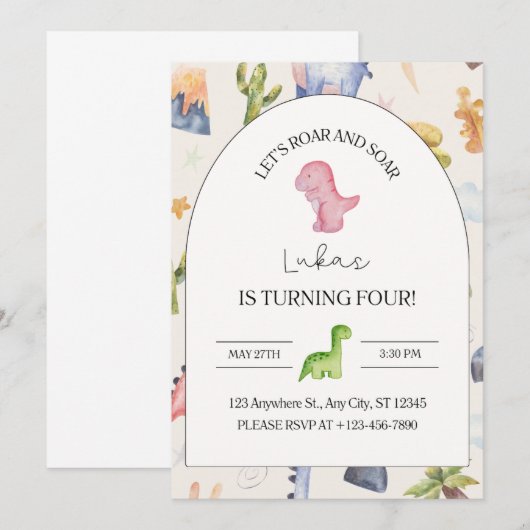 4th誕生日招待状 招待状 (正面/裏面)