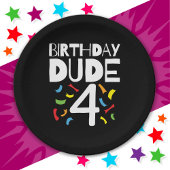 4th誕生日4歳オールドボーイパーティー誕生日男の子4 ペーパープレート