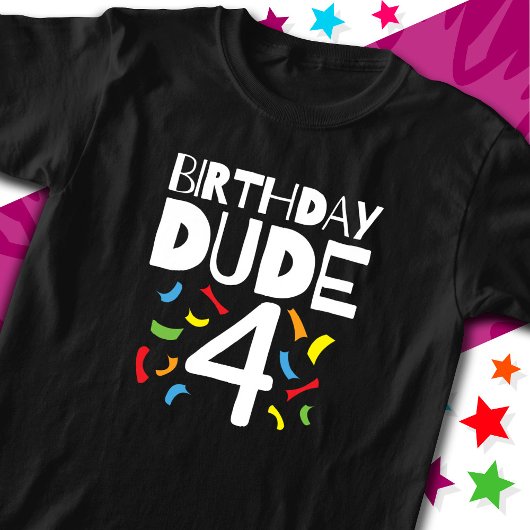 4th誕生日4歳オールドボーイパーティー誕生日男の子4 tシャツ