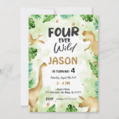 4th誕生日、恐竜誕生日 招待状 (正面)