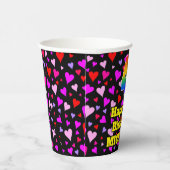 4th誕生日:愛するハートパターン、虹4 紙コップ (右)