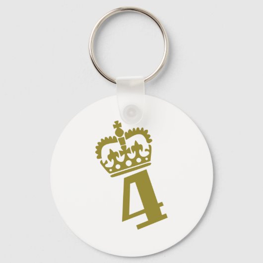 4th誕生日 – 番号 – 4歳 キーホルダー (正面)
