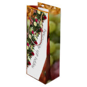 4th 結婚s anniversary果実と花の編集可能 ワインギフトバッグ (正面アングル)