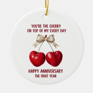 4th Anniversary Card, Fruit Anniversary Ornament セラミックオーナメント