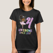 4th Bday Awesome Since 2017 Melanin Pride African Tシャツ (正面)